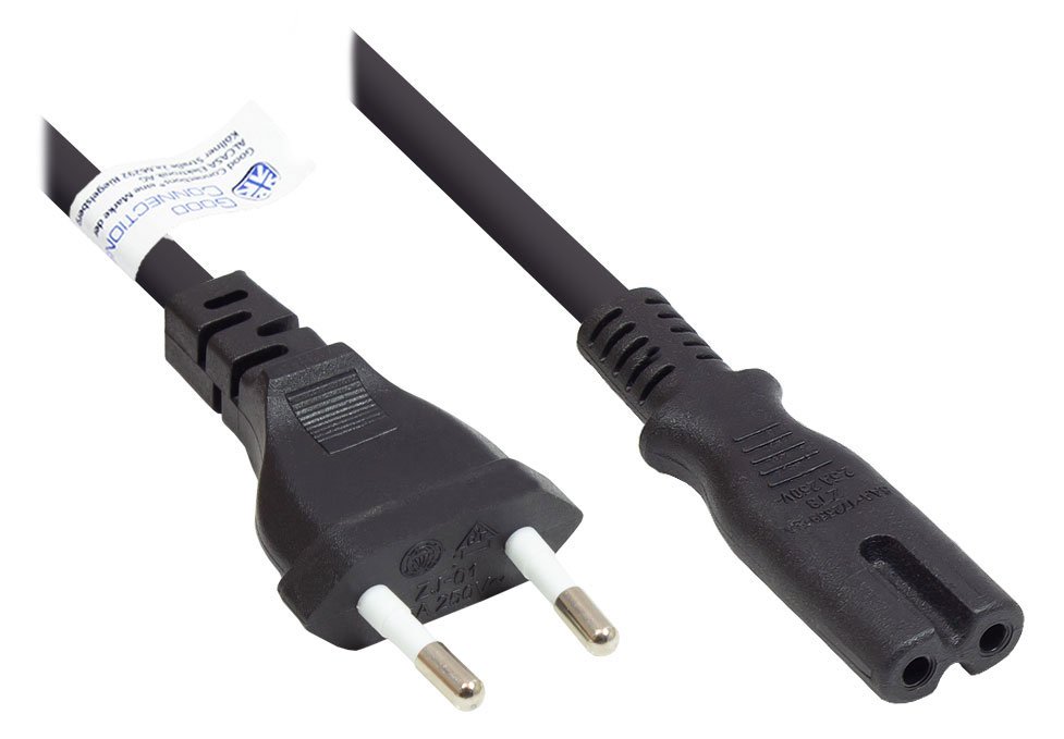 Good Connections P0370-S007 - 0,75 m - Netzstecker Typ C - C7-Koppler - H03VVH2-F - 250 V - 2.5 A