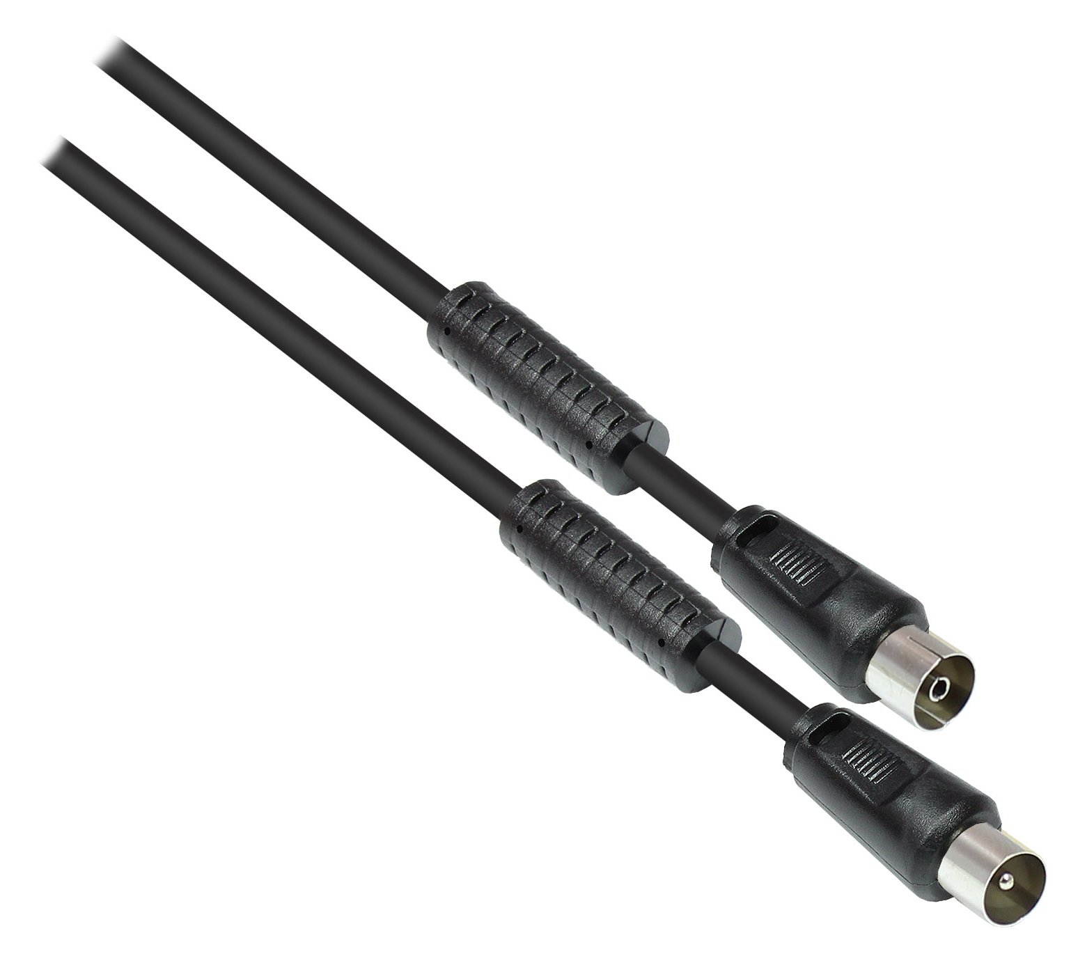 Good Connections SAT Antennenkabel - Koax Stecker an Koax Buchse - 2x Mantelstromfilter (Ferritkern) - Doppelschirmung
