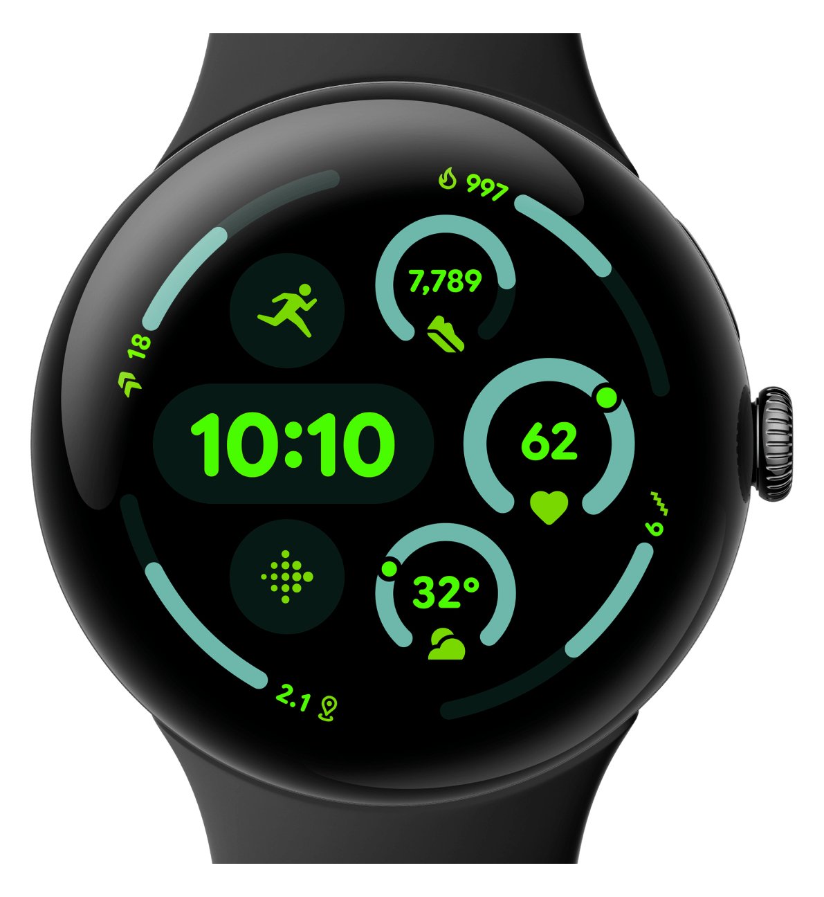 Google Pixel Watch 3 - 45 mm - Aluminium mattschwarz