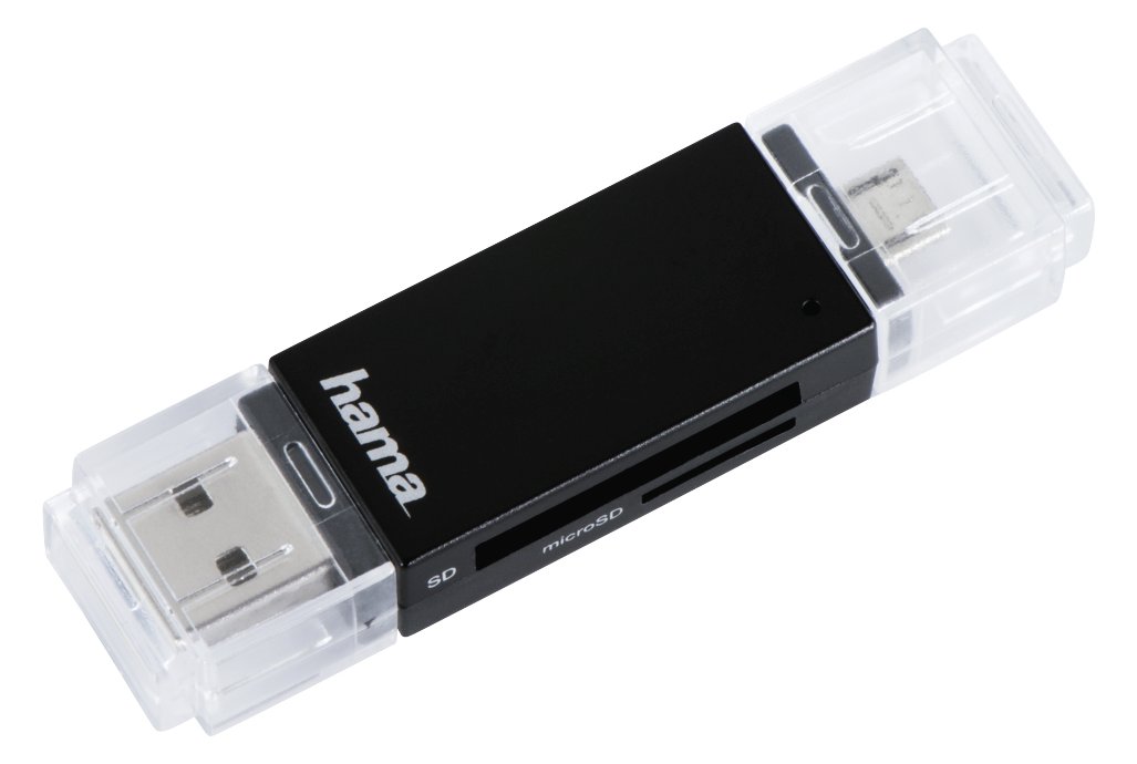 Hama Basic USB 2.0 OTG - Kartenleser (SD, microSD, SDHC, microSDHC, SDXC, microSDXC)