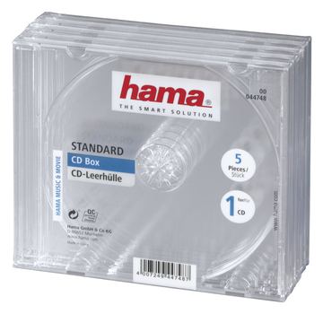 Hama CD-Hülle - Kapazität: 1 CD - durchsichtig (Packung mit 5) von LumaTech