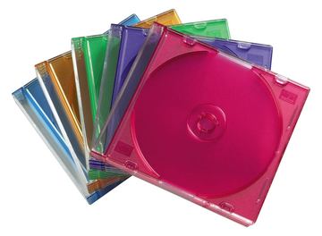 Hama Slim Jewel Case für Speicher-CD - Kapazität: 1 CD - durchsichtig blau, durchsichtig grün... (Packung mit 25) von LumaTech