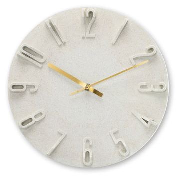 Hama Wanduhr Korfu O 30 cm Quarzuhr analog 3D-Ziffern Beige von LumaTech