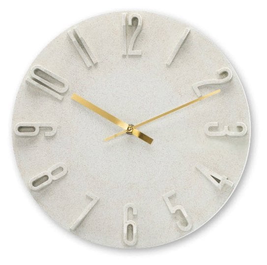 Hama Wanduhr Korfu O 30 cm Quarzuhr analog 3D-Ziffern Beige