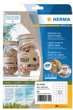 HERMA 10752 - Braun - Rechteck - Dauerhaft - 48.3 x 33.8 mm - A4 - Universal von LumaTech