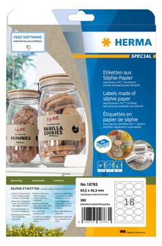 HERMA 10763 - Braun - Ellipse - Dauerhaft - 63,5 x 42,3 - Papier - Laser/Inkjet von LumaTech