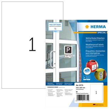 HERMA 10775 - Weiß - Selbstklebendes Druckeretikett - Gestanztes Etikett - Papier - Laser - Dauerhaft von LumaTech