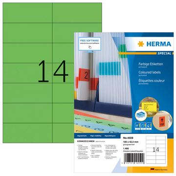 HERMA 4559 - Grün - Rechteck - A4 - Universal - Matte - Laser/Inkjet von LumaTech