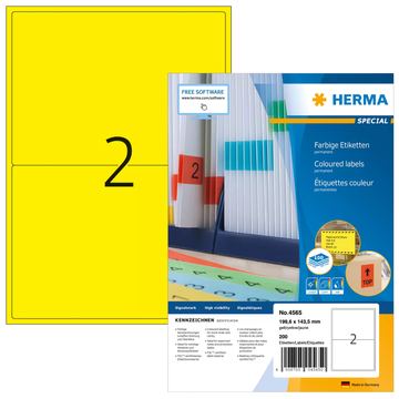 HERMA 4565 - Gelb - Rechteck - A4 - Universal - Matte - Laser/Inkjet von LumaTech