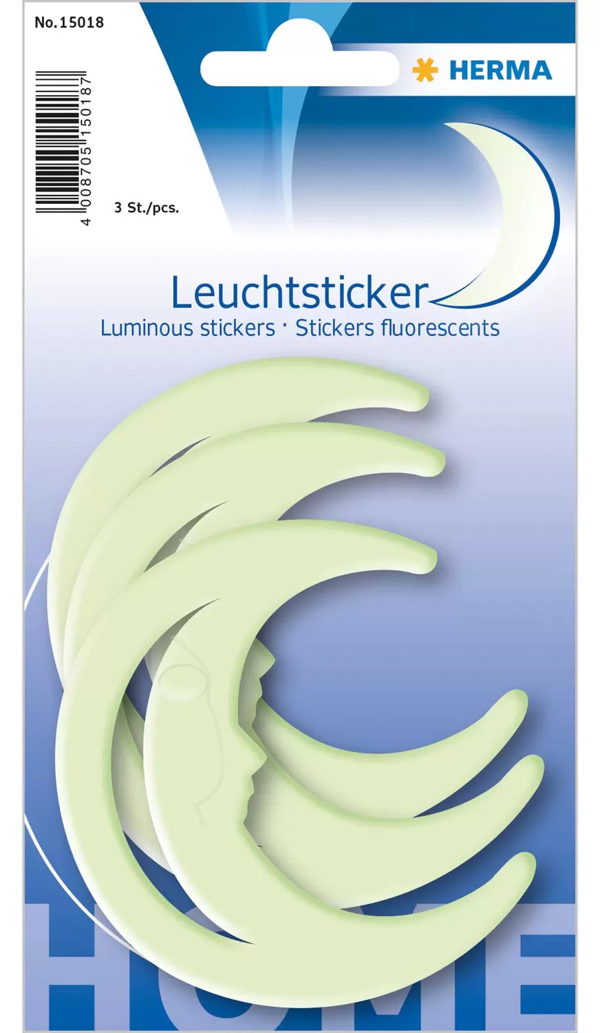 HERMA HOME - Dekorationskleber - Mond - 8 x 8.5 cm - Dauerhaft - Kunststoff (Packung mit 3)