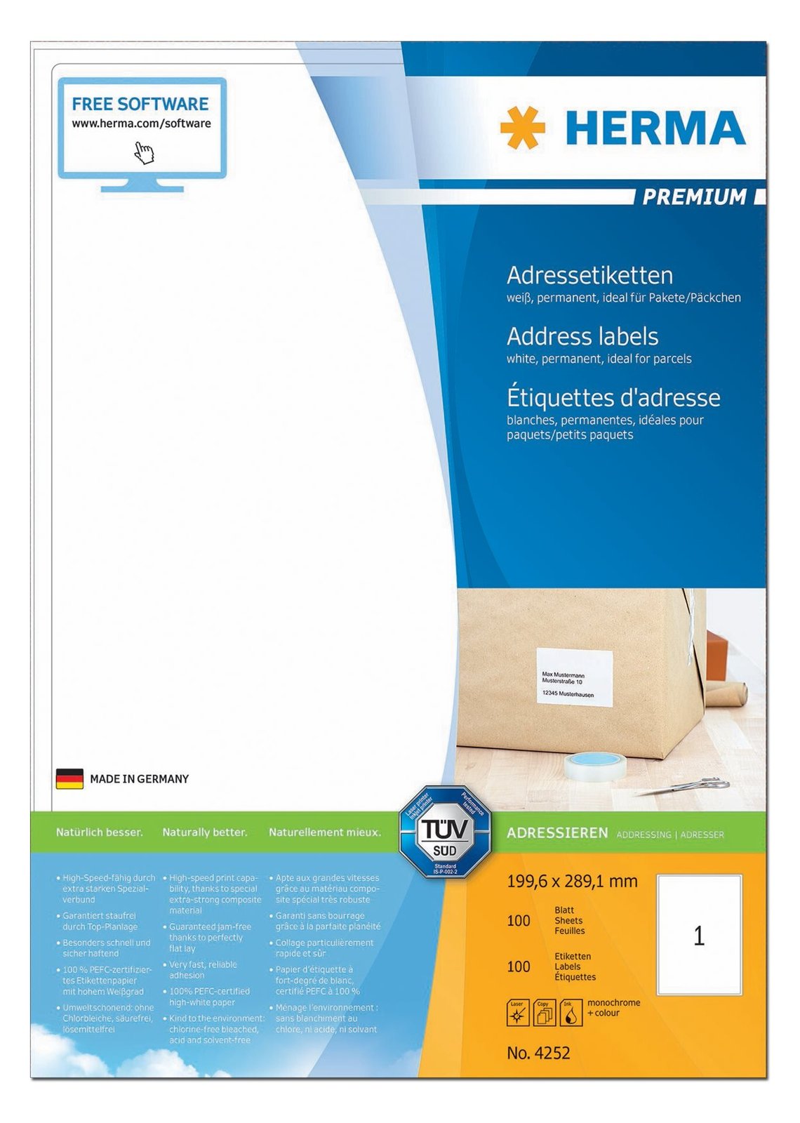 HERMA Premium - Papier - matt - permanent selbstklebend