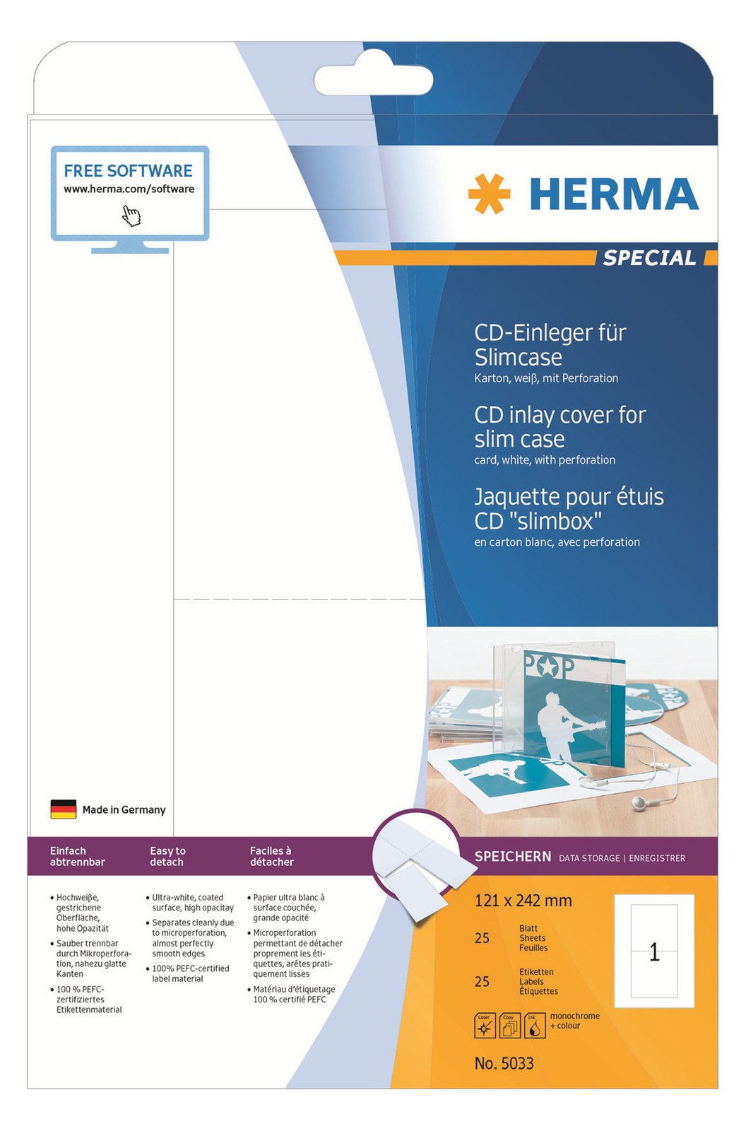 HERMA Special - High White - 121 x 242 mm 25