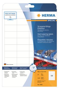 HERMA Special - Matt - permanent selbstklebend - weiß - 48.3 x 25.4 mm 1100 Etikett(en) (25 Bogen x 44) von LumaTech
