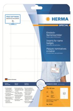 HERMA Special - Nicht klebend - perforiert - weiß - 75 x 40 mm 300 Karte(n) (25 Bogen x 12) von LumaTech