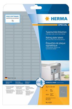 HERMA Special - Polyester - matt - permanent selbstklebend - Silber - 25.4 x 10 mm 4725 Etikett(en) (25 Bogen x 189) von LumaTech