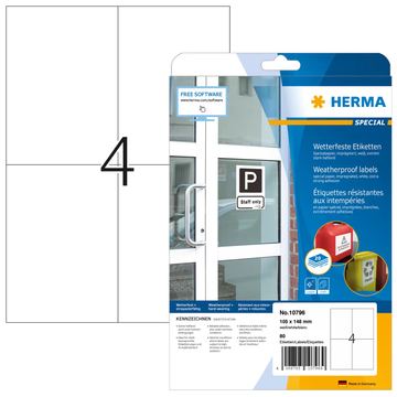 HERMA Wetterfeste Impraegn.Etik.A4 20 Blatt 105x148 - Spezial-Papier - A4 von LumaTech