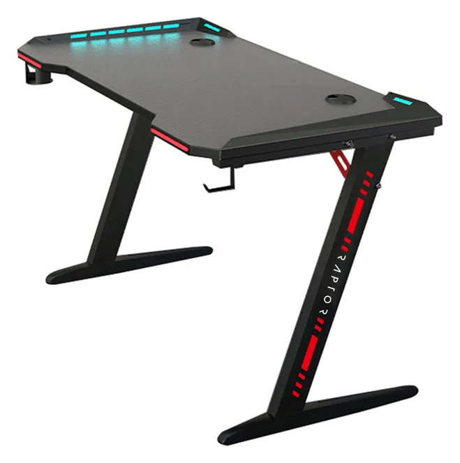 Raptor GT100 - Gerade - Rechteckige Form - Stahl - Gaming - Schwarz - T-Beine, Ansicht 4