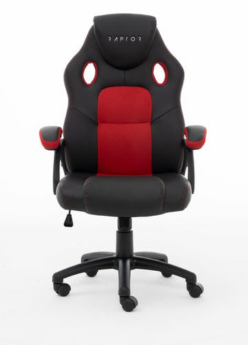 Raptor Stuhl GS-40 PU+ Fabric schwarz/rot