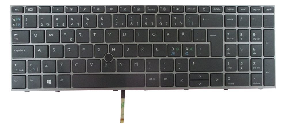 HP  Ersatztastatur Notebook - mit Zeigestock, ClickPad - TL: UK, QWERTY