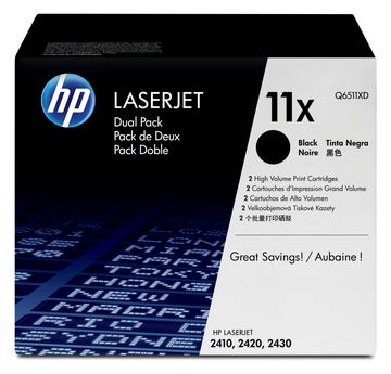 HP 11X - 2er-Pack - Hohe Ergiebigkeit - Schwarz - original - LaserJet - Tonerpatrone (Q6511XD) von LumaTech