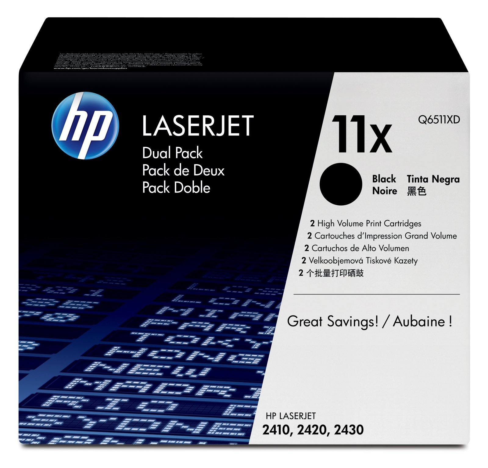 HP 11X - 2er-Pack - Hohe Ergiebigkeit - Schwarz - original - LaserJet - Tonerpatrone (Q6511XD)