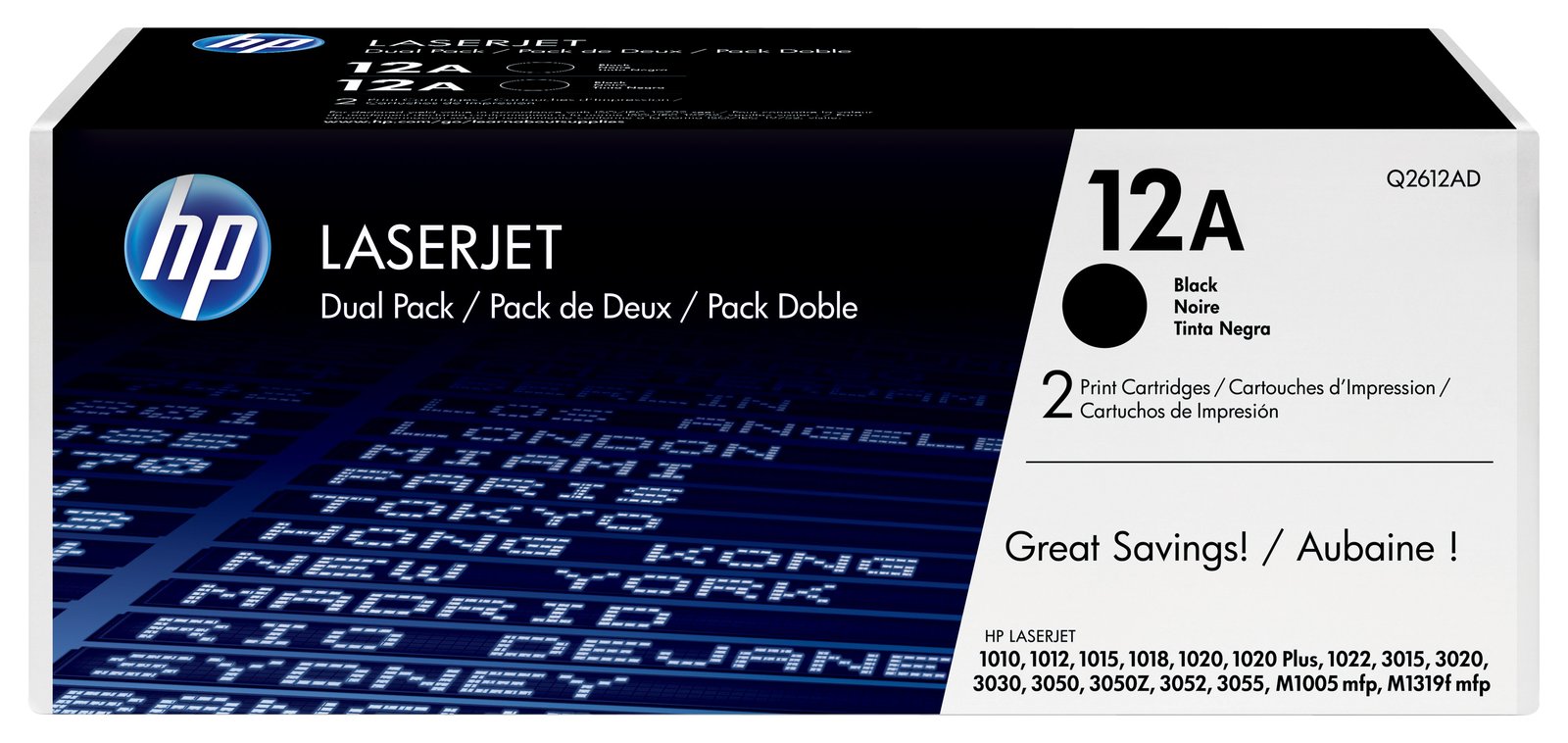 HP 12A - 2er-Pack - Schwarz - Original - LaserJet - Tonerpatrone (Q2612AD)