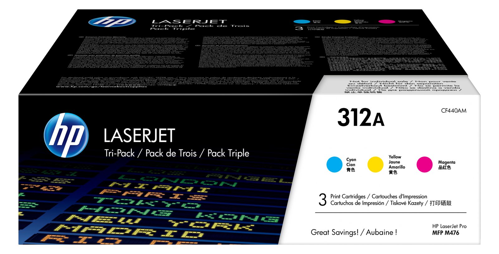 HP 312A - 3er-Pack - Gelb, Cyan, Magenta - Original - LaserJet - Tonerpatrone (CF440AM)