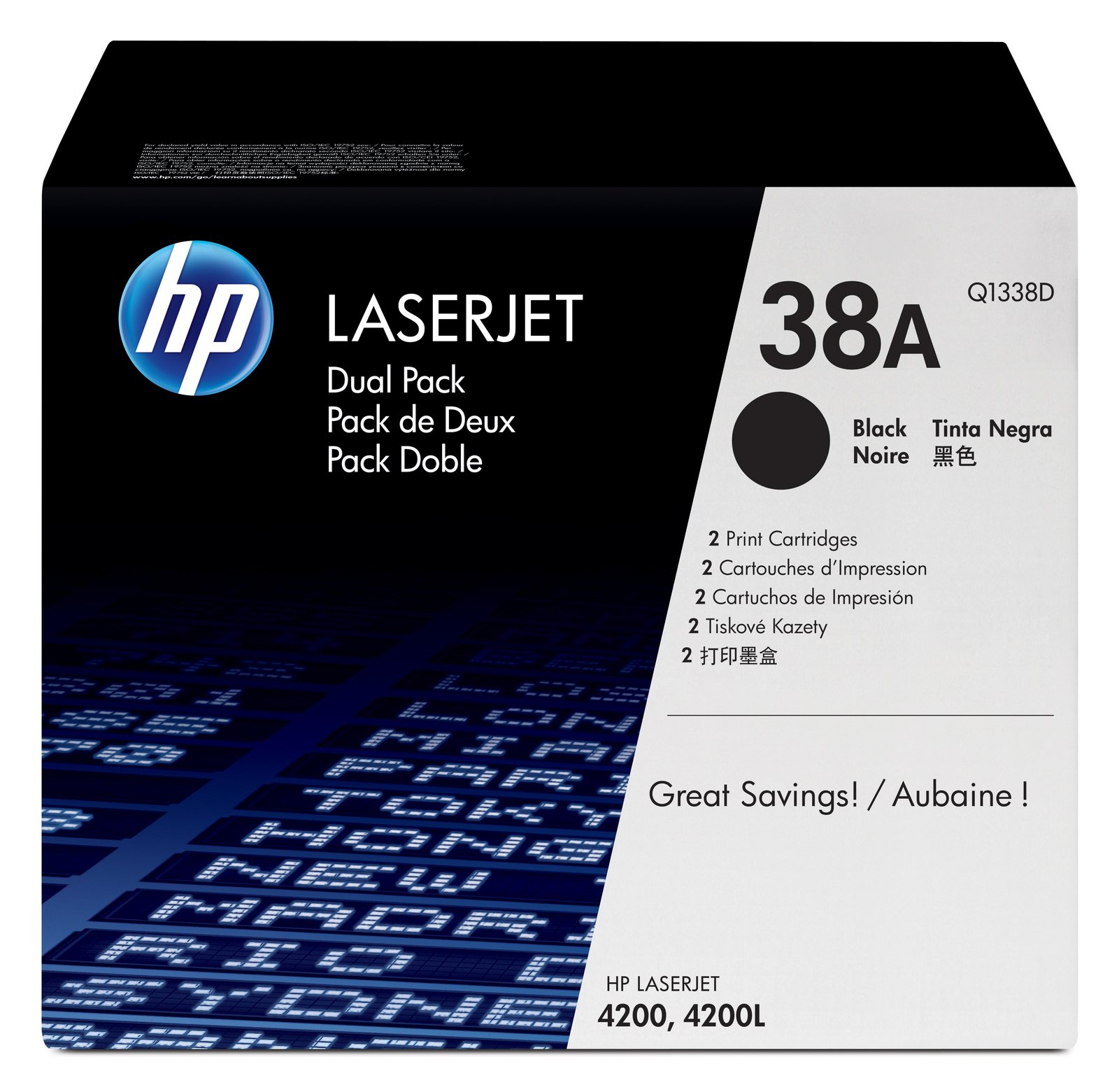 HP 38A - 2er-Pack - Schwarz - original - LaserJet - Tonerpatrone (Q1338D)