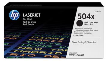 HP 504X - 2er-Pack - Hohe Ergiebigkeit - Schwarz - original - LaserJet - Tonerpatrone (CE250XD) von LumaTech