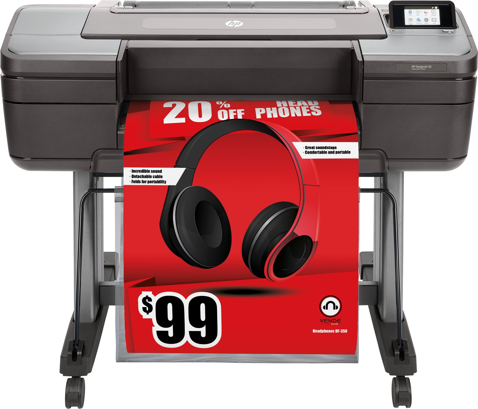 HP DesignJet Z6 PostScript - 610 mm (24) Großformatdrucker - Farbe - Tintenstrahl - Rolle (61 cm)