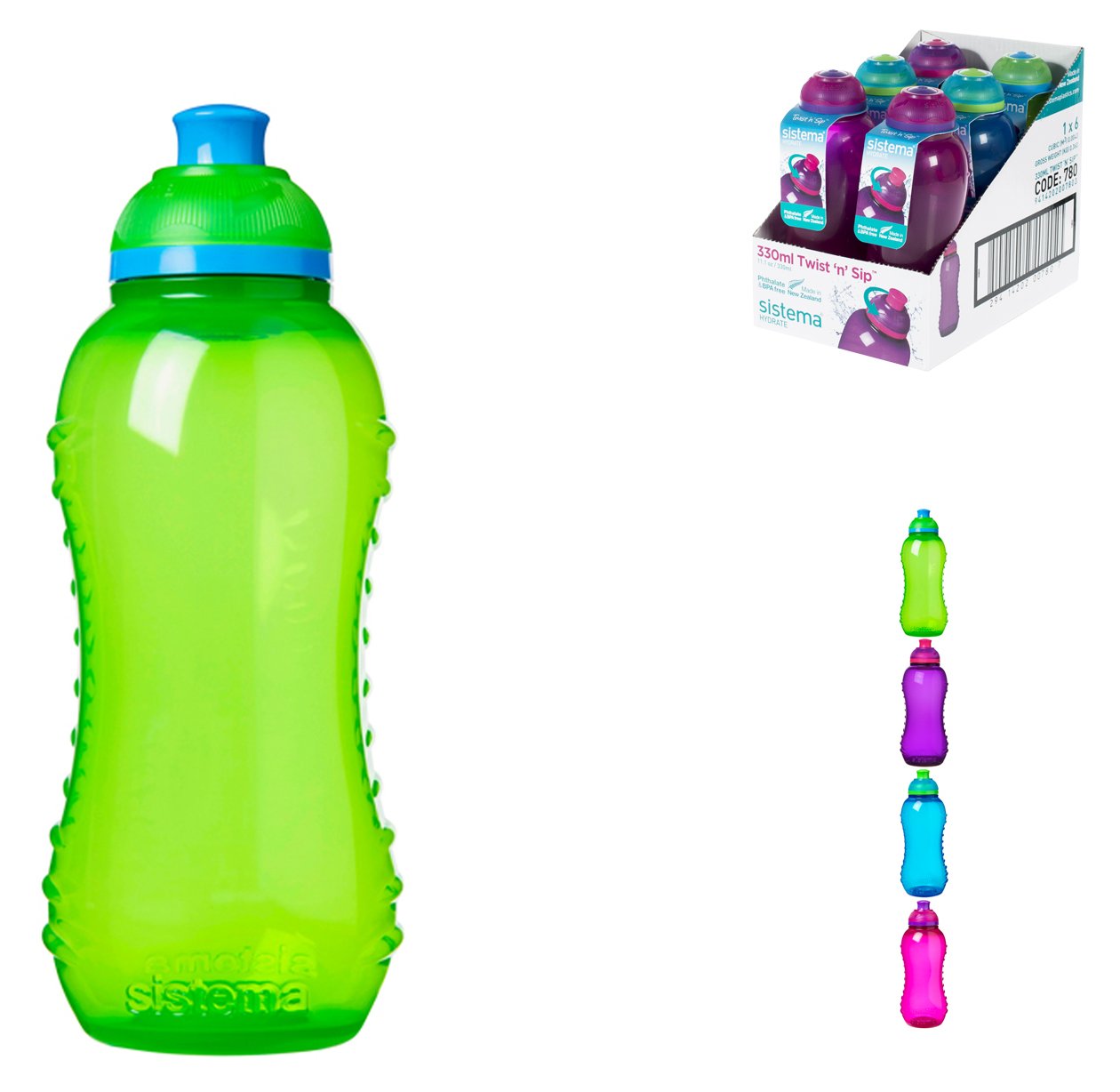 Sistema Plastics Sistema Twist 'n' Sip - 330 ml - Tägliche Nutzung - Gemischte Farben - Polypropylen (PP)