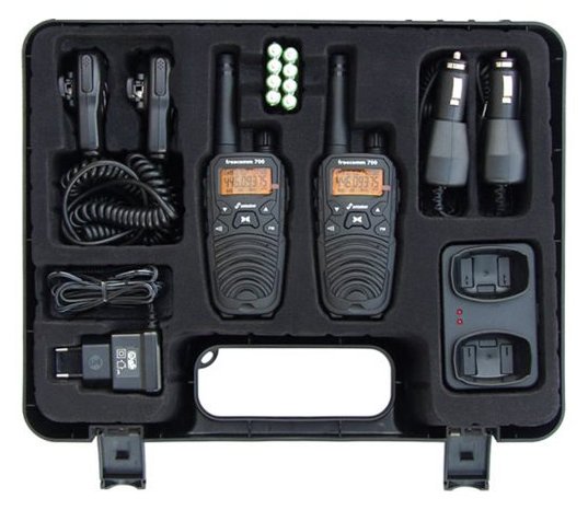 stabo freecomm 700 - Funkkoffer - tragbar - Zwei-Wege Funkgerät - PMR - 446 MHz - 8 Kanäle (Packung mit 2)
