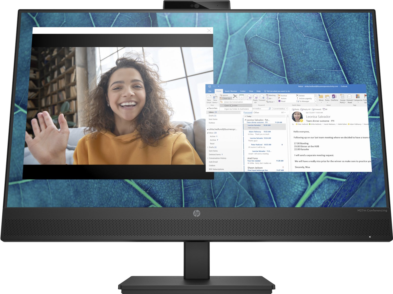 HP M27m Conferencing Monitor - 68,6 cm (27) - 1920 x 1080 Pixel - Full HD - 5 ms - Schwarz
