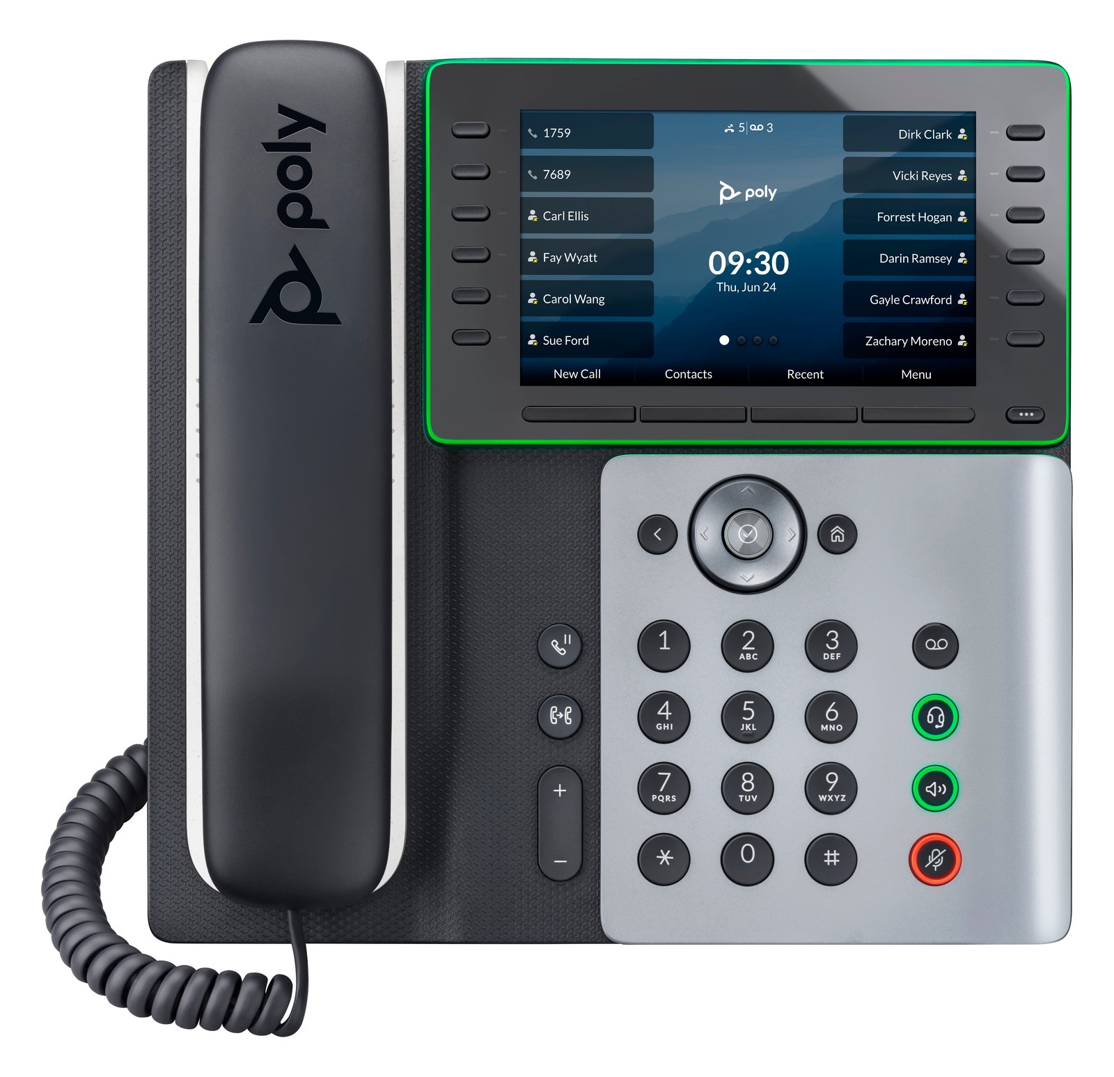 HP Poly Edge E550 - VoIP-Telefon mit Rufnummernanzeige/Anklopffunktion