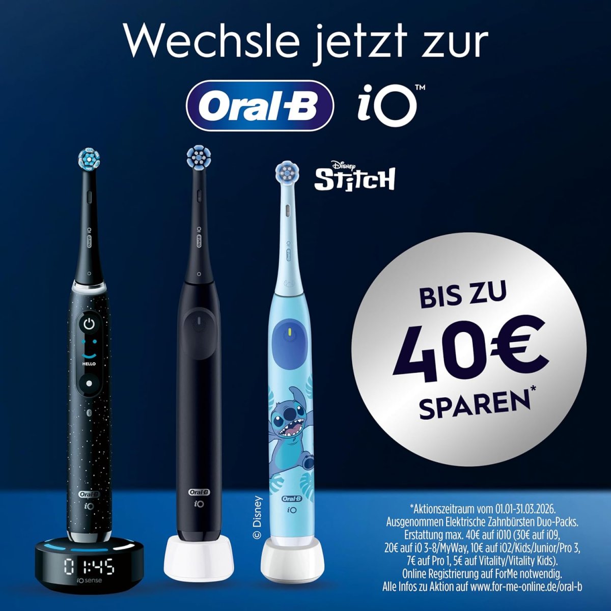 Oral-B iO Series 10 Elektrische Zahnbürste — Electric Toothbrush, Inkl. 3 Aufsteckbürsten, iOSense, Lade-Reise-Etui — 7 Putzmodi für Zahnpflege, Zahnbürste Elektrisch, Designed by Braun, Schwarz — Bild 2
