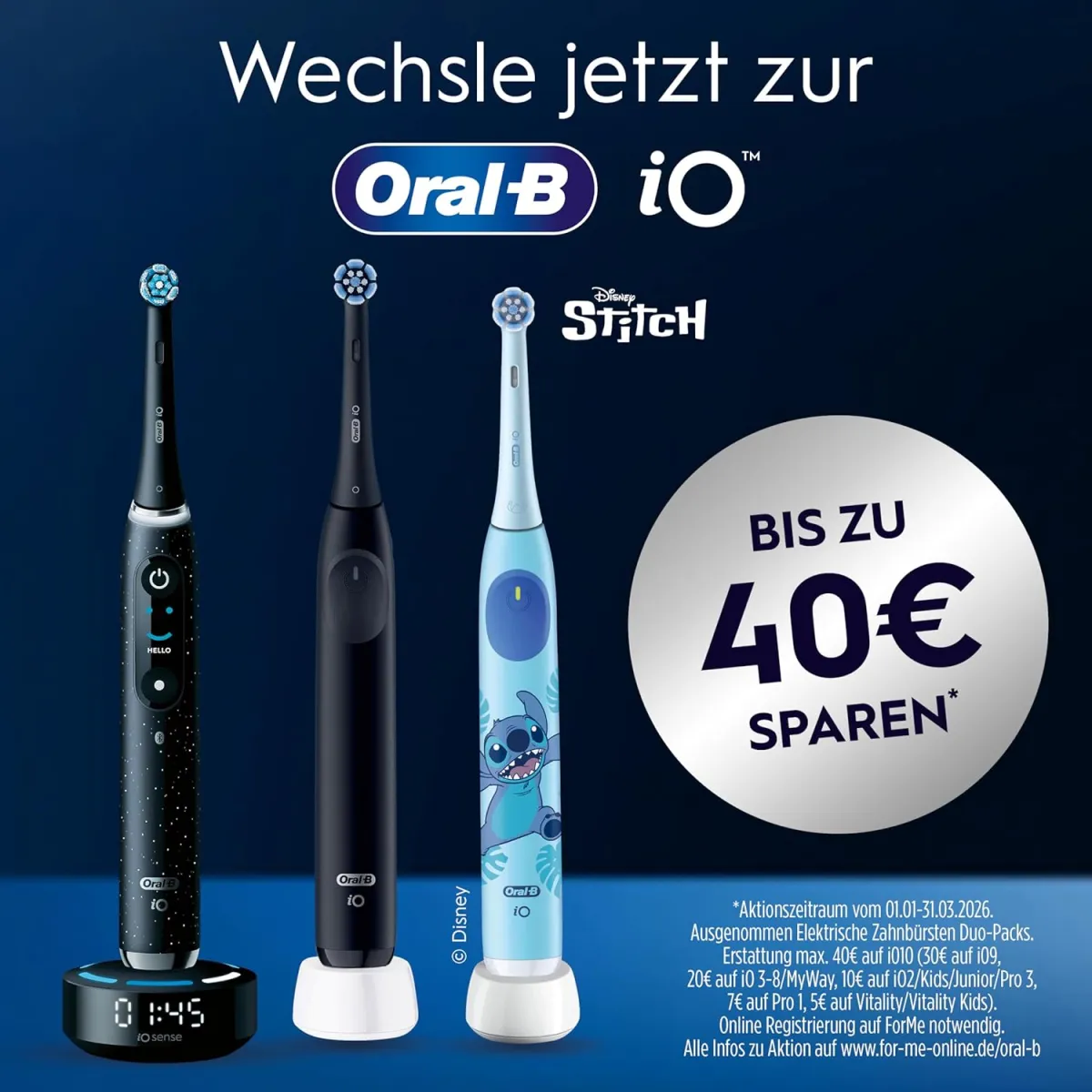Oral-B iO Series 10 Elektrische Zahnbürste — Electric Toothbrush, Inkl. 3 Aufsteckbürsten, iOSense, Lade-Reise-Etui — 7 Putzmodi für Zahnpflege, Zahnbürste Elektrisch, Designed by Braun, Schwarz — Bild 2