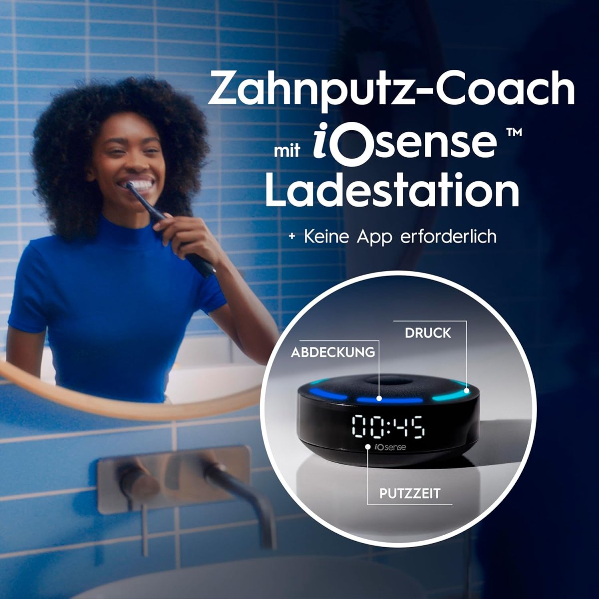 Oral-B iO Series 10 Elektrische Zahnbürste — Electric Toothbrush, Inkl. 3 Aufsteckbürsten, iOSense, Lade-Reise-Etui — 7 Putzmodi für Zahnpflege, Zahnbürste Elektrisch, Designed by Braun, Schwarz — Bild 3