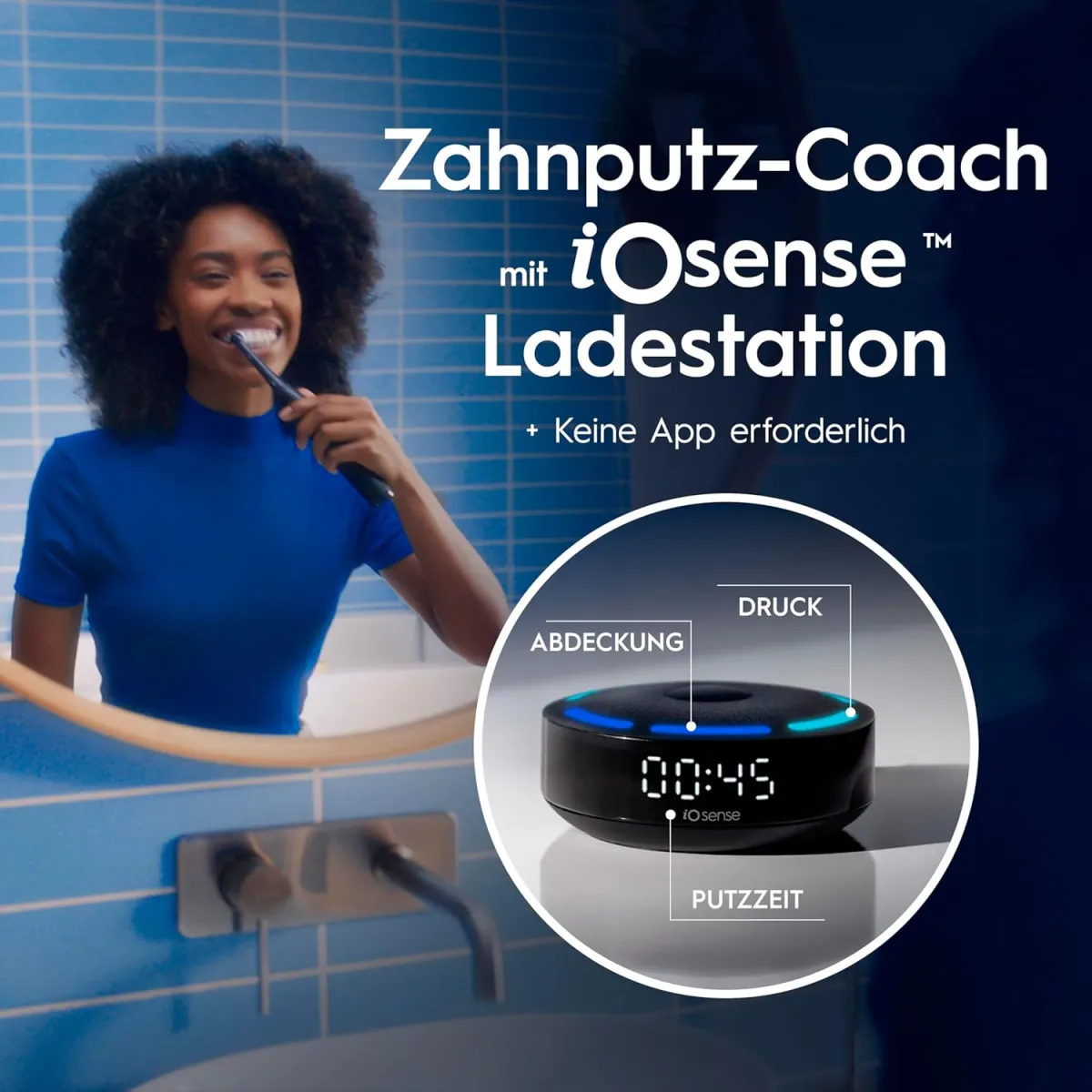 Oral-B iO Series 10 Elektrische Zahnbürste — Electric Toothbrush, Inkl. 3 Aufsteckbürsten, iOSense, Lade-Reise-Etui — 7 Putzmodi für Zahnpflege, Zahnbürste Elektrisch, Designed by Braun, Schwarz — Bild 3