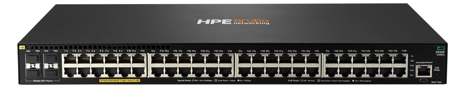 HPE Aruba 2930F 48G PoE+ 4SFP+ - Switch - L3 - managed - 48 x 10/100/1000 (PoE+)