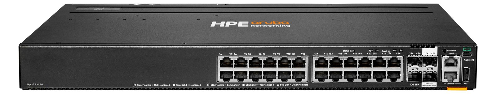 HPE Aruba 6200M 24G 4SFP+ Switch - Switch - Max. Stacking Distance 10 kms - L3 - managed - 24 x 10/100/1000