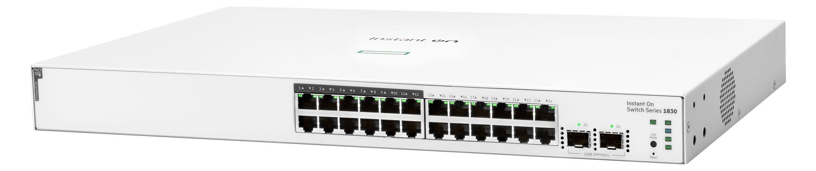 HPE Aruba Instant On 1830 24G 12p Class4 PoE 2SFP 195W Switch - Switch - Smart
