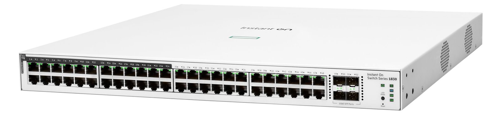 HPE Aruba Instant On 1830 48G 24p Class4 PoE 4SFP 370W Switch - Switch - Smart - 24 x 10/100/1000 + 24 x 10/100/1000