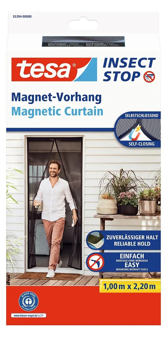 Tesa 55374 - Insektenschutz Magnetvorhang 0.8 m x 2 anthrazit