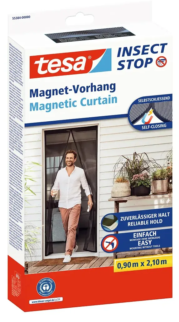 Tesa 55384 - Insektenschutz Magnetvorhang 0.9 m x 2.1 anthrazit, Ansicht 2