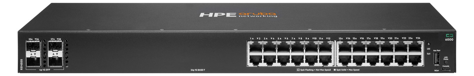 HPE Networking CX 6000 24p 10M/100M/1G 4p SFP 1G Switch EU en - - 1 - Switch - 1 Gbps
