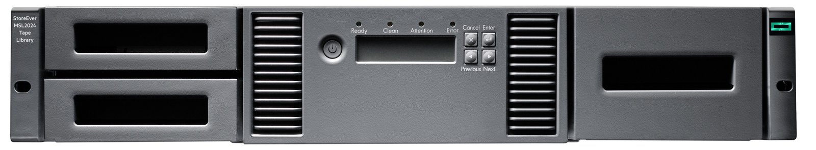 HPE Storage MSL2024 Tape Library 1x MSL LTO-8 SAS Drive 15x 30TB Data - Library