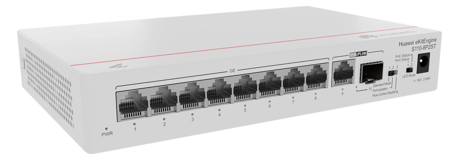 Huawei eKitEngine S110 Series S110-8P2ST - Switch - 1 x Gigabit SFP + 8 x 10/100/1000 (PoE+)