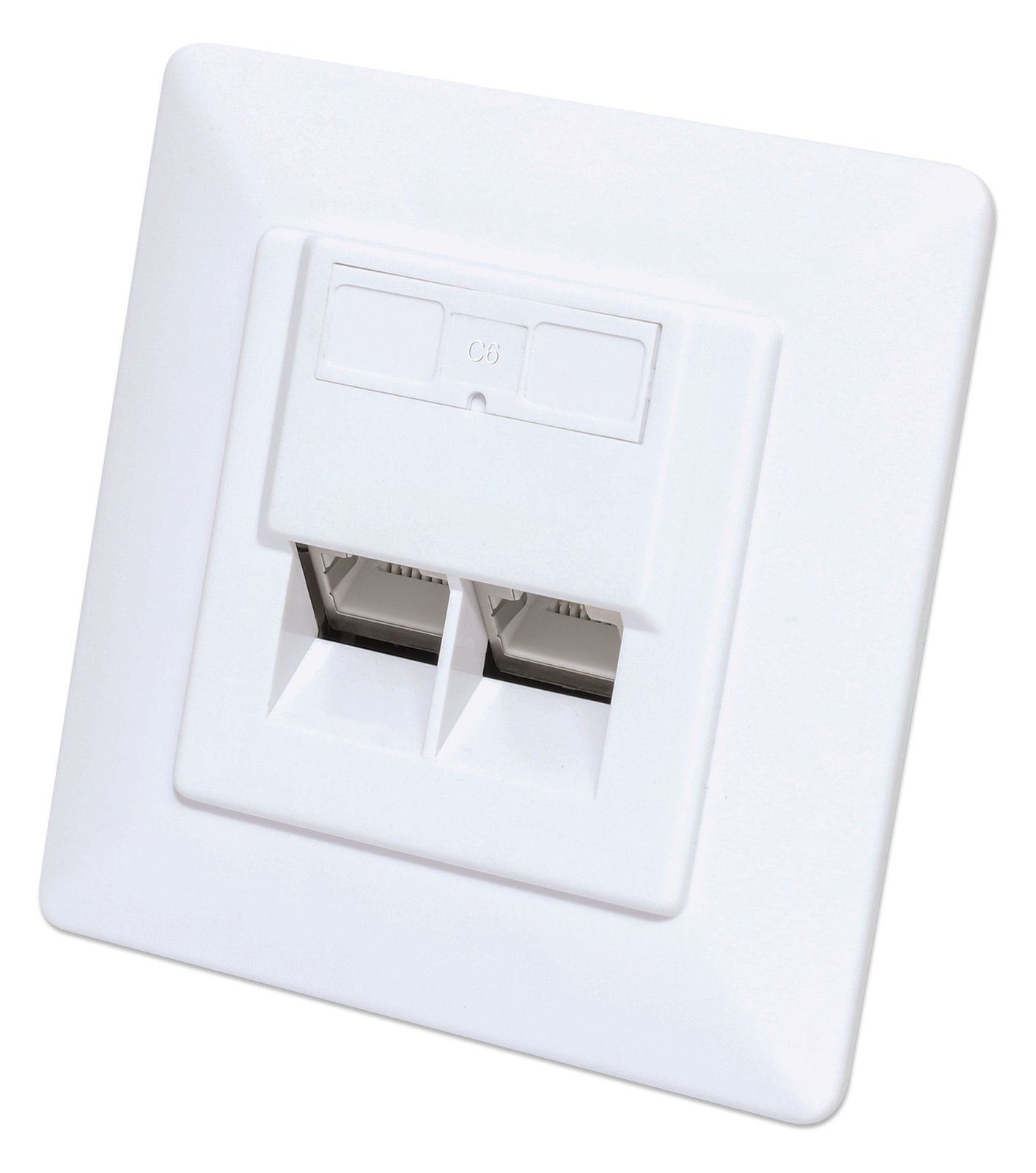 IC Intracom Intellinet - Wandplatte - Cat6 10G - mit Beschriftungsfenster