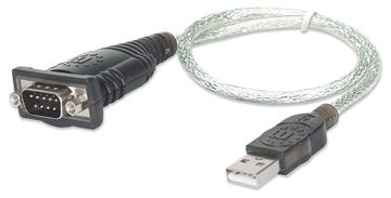 IC Intracom Manhattan USB-A to Serial Converter cable, 45cm, Male to Male, Serial/RS232/COM/DB9, Prolific PL-2303RA von LumaTech