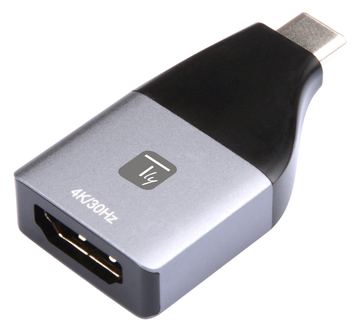 IC Intracom TECHly - Videoadapter - 24 pin USB-C männlich zu HDMI weiblich - Schwarz, Silber - unterstützt 4K 60 Hz von LumaTech